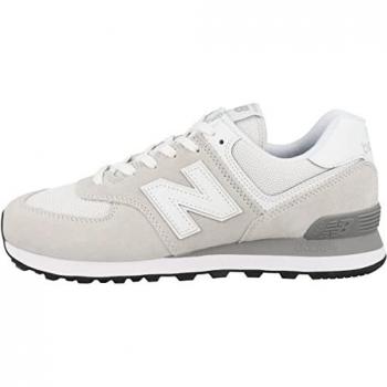 New Balance 574 Core Men's Sneakers - Grey/White, Suede/Mesh, Size 13 D (47.5 EU)