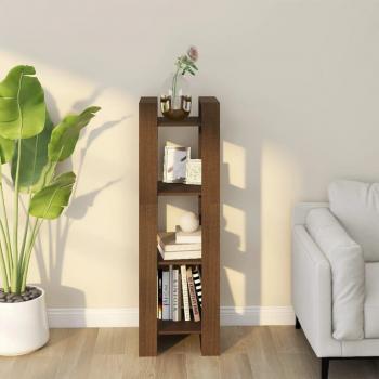 Librería/Partición Miel 41x35x125 cm de Madera Maciza