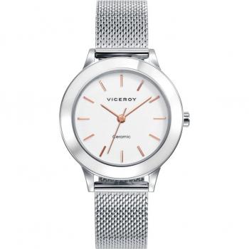 Reloj de mujer Viceroy 471182-07 Cerámica en blanco y acero