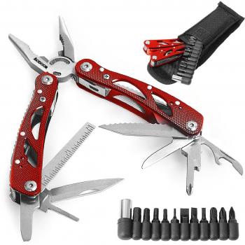 Aodoor 24 en 1 plegables alicates multi de la herramienta, Multiherramienta de Acero Inoxidable Navaja Suiza Alicate Destornillador Herramienta Multifuncional para Montañismo