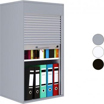 Archivador de oficina con persiana Aktos L, 50 x 40 x 93 cm, madera, negro, cerrable