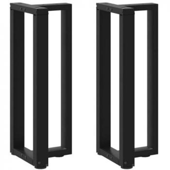Patas de mesa consola en forma de T - 2 unidades - Acero negro - 25x28x(72-73) cm