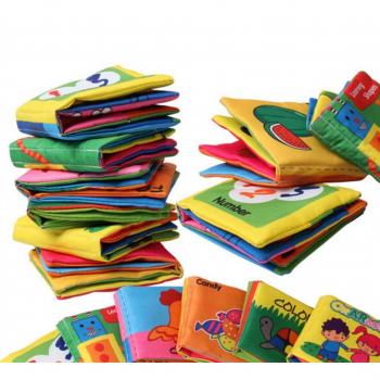 chengyida 6-Pack bebé suave libro de tela, papel sonajero suave gamuza libros infantil juguete para recién nacido de cochecito cuna cama bebé juguetes educativos 0 – 12 Mes