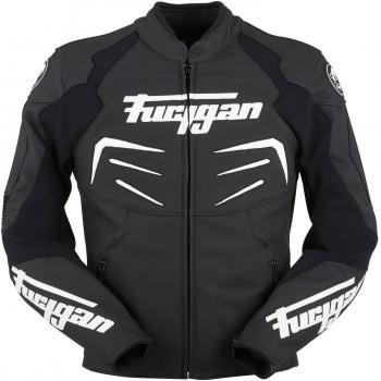 6148-143 L Furygan Power Leather Motorcycle Jacket L Black White