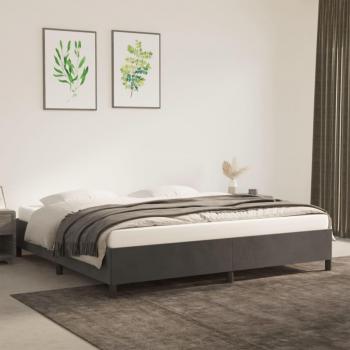 Cama solar sin colchón terciopelo gris oscuro 200x200 cm
