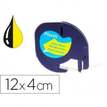 Cinta Q-Connect Letratag Negro/Amarillo 12mm x 4mt