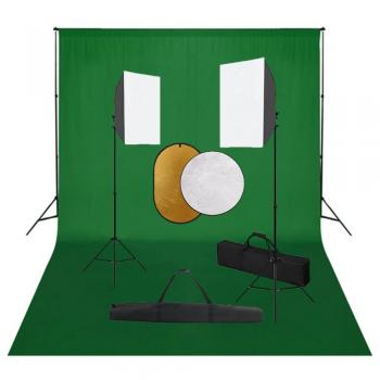 Kit de Estudio Fotográfico con Luces Softbox, Fondo y Reflector