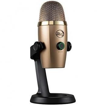 Blue Microphones Yeti Nano - Micrófono USB de condensador profesional con múltiples patrones de captación y monitoreo sin latencia para grabación y transmisión en PC y Mac, color Oro