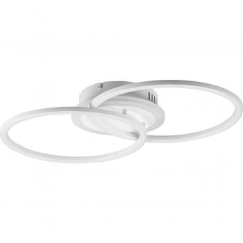 Plafón LED Venida en diseño de anillo, blanco, 2 LEDs, 4000k, dimmer