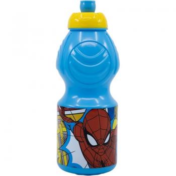 Botella de agua reutilizable escolar Spiderman 400 ml con cierre anti goteo