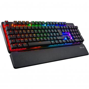 THE G-LAB Keyz Rubidium Teclado Mecánico Gaming QWERTY – Incluye Ñ – Alto Rendimiento – Teclado Mecánico Red Switch – RGB, Anti-ghosting, ReposaMuñecas - PC PS4 PS5 Xbox One Nuevo 2022
