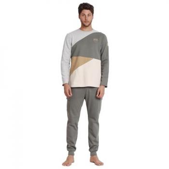 Pijama de Hombre Largo de Algodón Multicolor Respect The Sea Admas