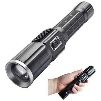 Táctica Micro USB Recargable Antorcha de la Linterna LED Zoomable del CREE T6 1040 Lumen dos Luces Rojas de Emergencia Azul de luz de flash