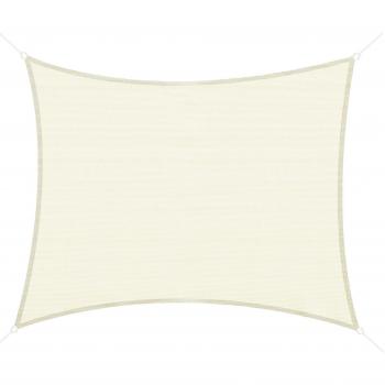 Toldo Vela Rectangular 4x3m Color Crema para Terraza, Jardín y Camping