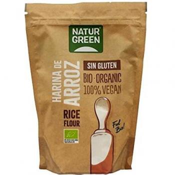 NaturGreen - Harina de Arroz, Arroz Blanco Molido, Ecológico, Condimento Bio, 100% Vegano, Sin Gluten - 500 g