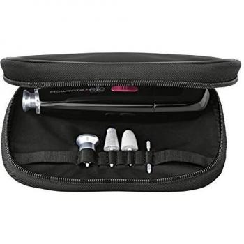 Rowenta Set manicura Elite MP3202 - Set de Manicura y Pedicura, de dos velocidades con 4 accesorios de acero inoxidable, cabezal con lus LED, neceser compacto y funcionamiento con pilas AA