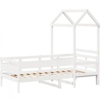Sofá cama madera maciza de pino blanco 80x200 cm Vidaxl Blanco