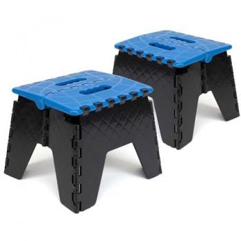 Pack de 2 Taburetes Plegables Multiusos - Escalera Antideslizante de PVC - Altillo para Cocina, Baño o Dormitorio - 3 Tamaños y Varios Colores