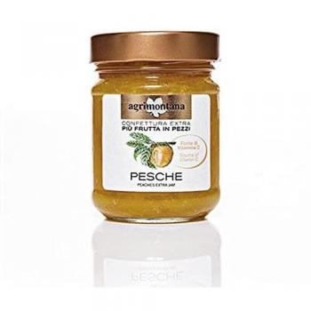 Agrimontana- Confitura Extra de Melocotón con Trozos de Fruta- Producto Italiano 230 gramos