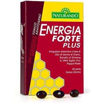 Naturando - Energia Forte Plus 40 cápsulas blandas- Complemento alimenticio para Contrarrestar la Fatiga Física y Mental