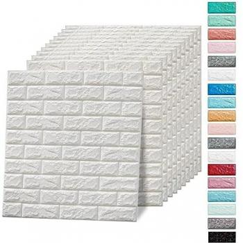 Soontrans Papel Pintado de Pared 3D Ladrillo Empapelado Pegatina Mural Autoadhesivo Decorativos Extraíble Impermeable para Hogar Cocina Salón Moderna TV Decor