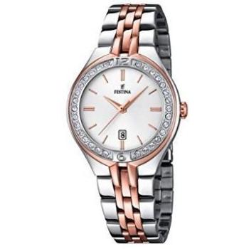 FESTINA Reloj Modelo F16868/2 de la colección Mademoiselle, Caja de 32,5 mm Plata con Correa Acero-Bronce para señora