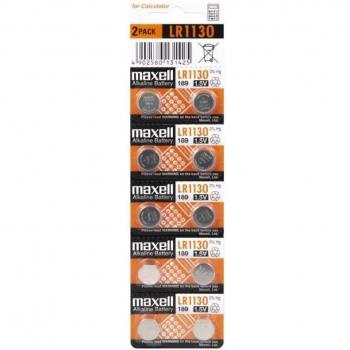 Maxell LR1130 Alkaline Coin Cell Battery 1.5V Pack of 2