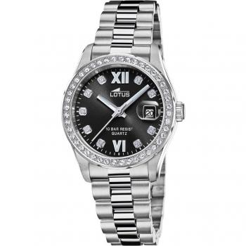 Reloj Lotus 18933/4 Freedom de Acero Plateado con Esfera Negra para Mujer