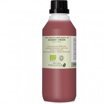 Naissance Aceite Vegetal de Rosa Mosqueta Canina BIO n. º 246 – 500ml - Puro, natural, vegano, certificado ecológico, sin hexano y no OGM - Hidrata y nutre todo tipo de pieles, el cabello y las uñas.