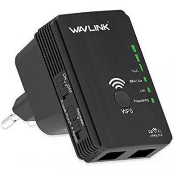 WAVLINK Repetidor WiFi, Amplificador Señal WiFi Banda Dual, 750Mbps Inalámbrico WiFi Extensor, 5 GHz y 2.4 GHz, Soporta Ap/Repeater/Router Modos, WPS, 2puertos Ethernet.