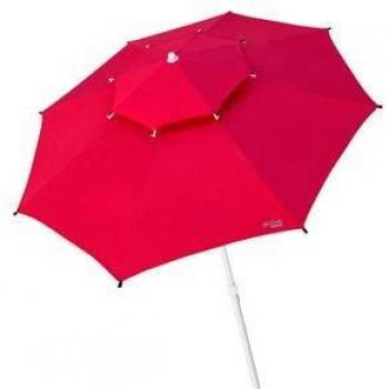 Sombrilla Octogonal Aktive Beach Doble Techo Protección UV35 Rojo Ø280 cm