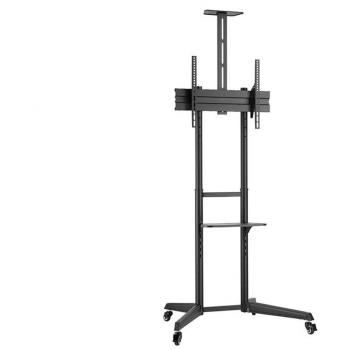 Ewent EW1539 Soporte de Suelo para TV 37-70 Pulgadas, Máximo 50Kg, con Estante para Cámara, VESA Máximo 600x400, Negro
