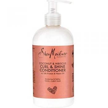 Shea Moisture - Acondicionador para rizos más brillantes con coco e hibiscus, 384 ml, 1 unidad