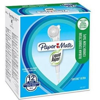 Paper Mate Liquid Paper DryLine Ultra - Recarga de cinta correctora, 12 unidades