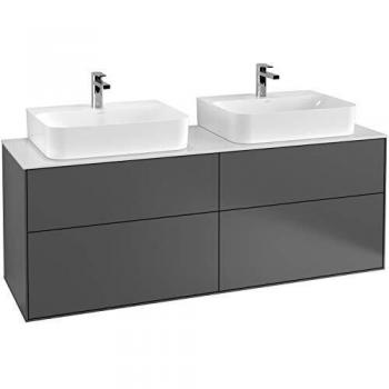 Módulo de lavabo Villeroy & Boch Finion 160x60.3cm, Peony, con encimera Black Matt