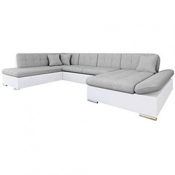 Sofá rinconero Comfivo 150, Soft 017 + Bristol 2460, Función de descanso, Caja de ropa de cama, dimensiones 345 x 76 x 205cm