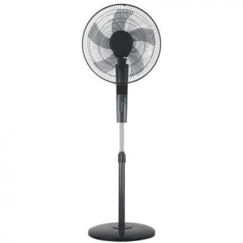 Ventilador de pie silencioso BILAKE con mando a distancia 60W en color negro y gris