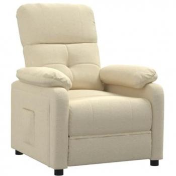 Sillón reclinable de tela crema vidaXL