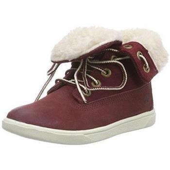Timberland Groveton FTK_Girls Deering Fold Down - Botas acolchadas para niña, color rojo