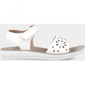 Garvalín - Sandalias abiertas de niña en color blanco con estampado liso, cierre adherente de velcro, estilo confort, alta calidad y comodidad, versátiles, modelo 242440D