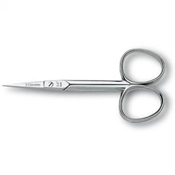 3 Claveles - Tijera De Cutículas Curva 10 Cm, Para Manicura, Forjada En Caliente, Acero Carbono, Niquelada, 4, 30 g
