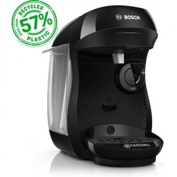 Cafetera de Cápsulas Bosch TASSIMO Happy TAS102E, 70+ Bebidas, Compacta, Sostenible, Wattertank 0.7L, Negra