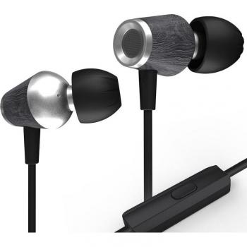 Auriculares Deportivos CCA CST 1DD Dinámicos con Cable de Madera y Micrófono, Cascos In Ear Pesados
