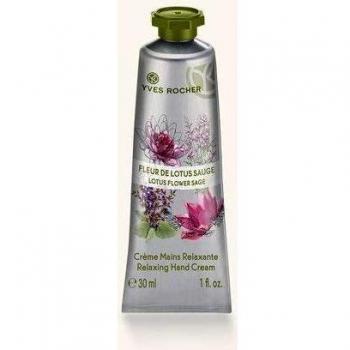 Yves Rocher LES PLAISIRS NATURE - Crema de manos con flor de loto y salvia hidratante para el cuidado de las manos, 1 tubo de 30 ml