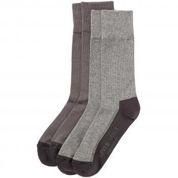 Levi's Levis 168Ls Regular Cut 2P - Calcetines para hombre, color gris