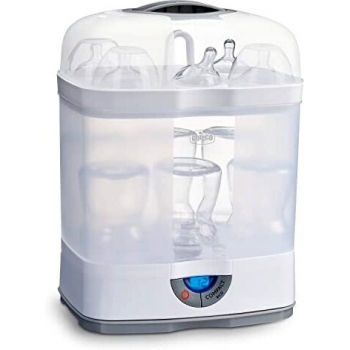 Chicco SterilNatural 3 en 1 Esterilizador de Biberones con Vapor Natural, Capacidad para 6 Biberones de 330 ml o Chupetes, Blanco