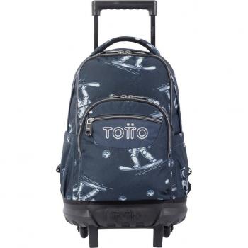 Mochila escolar pequeña con ruedas y estampado de astronautas Totto Resma-5JI