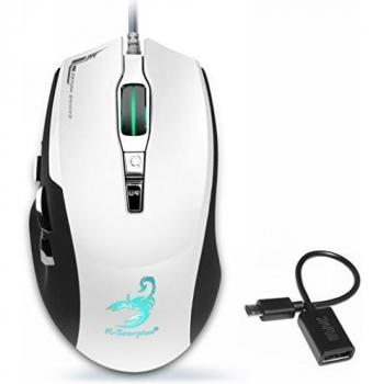 Qisan® du 015 800 - 4000dpi 9 botones Wired Gaming Mouse vienen con Gratis Android Micro USB 2.0 Cable de datos OTG