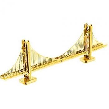 Metal Earth Puzzle 3D Puente Golden Gate San Francisco. Rompecabezas De Metal De Arquitectura. Maquetas Para Construir Para Adultos Nivel Fácil De 15 X 0.8 X 4.5 Cm