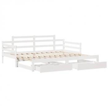 Sofá Cama Nido con Cajones Sin Colchón Blanco 90x200 cm